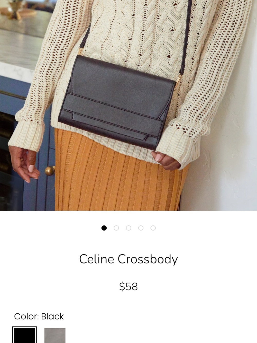 summer & rose Black Celine Crossbody Bag